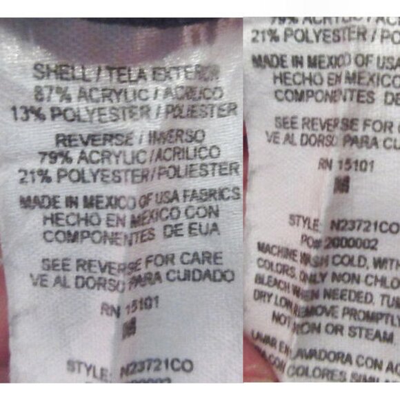 90s VTG Reversible Fleece Coat Size M High Pile Reindeer Toggle Hood Snowflakes - Picture 7 of 12